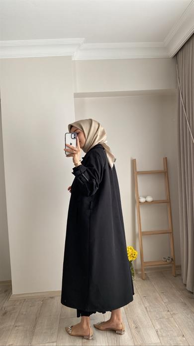 KLASİK TRENÇKOT SİYAH 