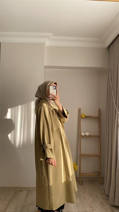 KLASİK TRENÇKOT YAĞ YEŞİLİ 