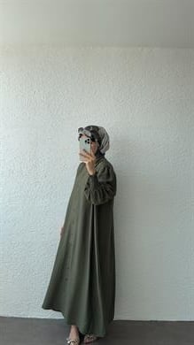 KOL GİPELİ SANTRA ELBİSE HAKİ