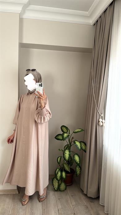 KOL GİPELİ SANTRA ELBİSE TAŞ