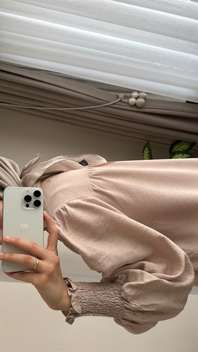 KOL GİPELİ SANTRA ELBİSE TAŞ