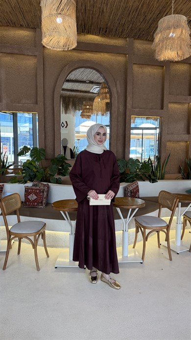 LARA KETEN ETEKLİ TAKIM - MÜRDÜM