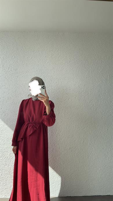 LEUR ELBİSE - BORDO