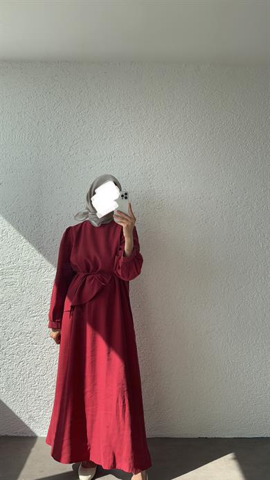 LEUR ELBİSE - BORDO