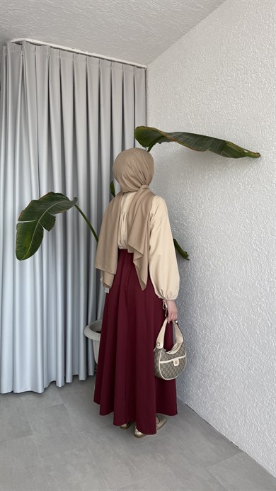 LİNA DİLİMLİ ETEK - MÜRDÜM