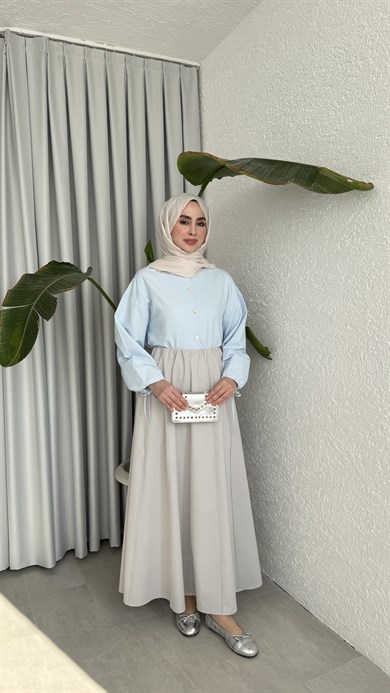 LİNA DİLİMLİ ETEK - TAŞ
