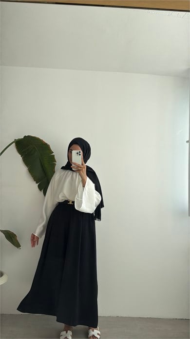 LİORA ŞALVAR PANTOLON - SİYAH