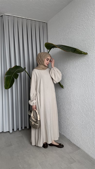 LOTUS CUPRA ELBİSE - BEJ