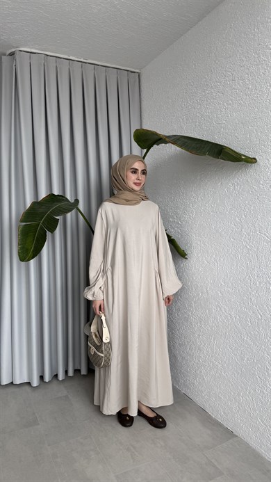 LOTUS CUPRA ELBİSE - BEJ