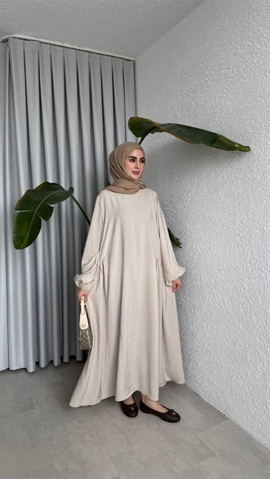 LOTUS CUPRA ELBİSE - BEJ