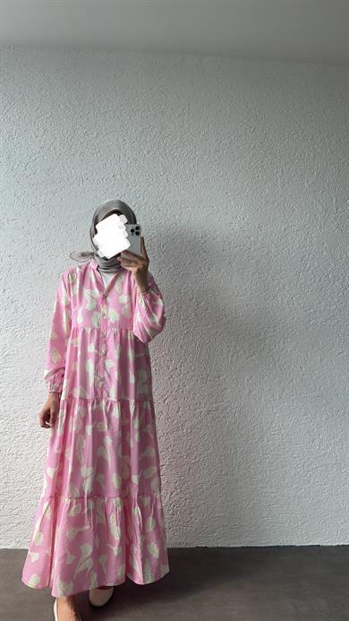 MANGO ELBİSE- PEMBE