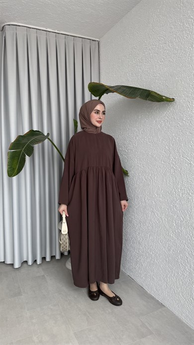 MOON CUPRA ELBİSE - KAHVE