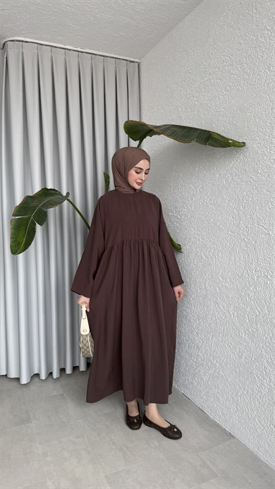 MOON CUPRA ELBİSE - KAHVE