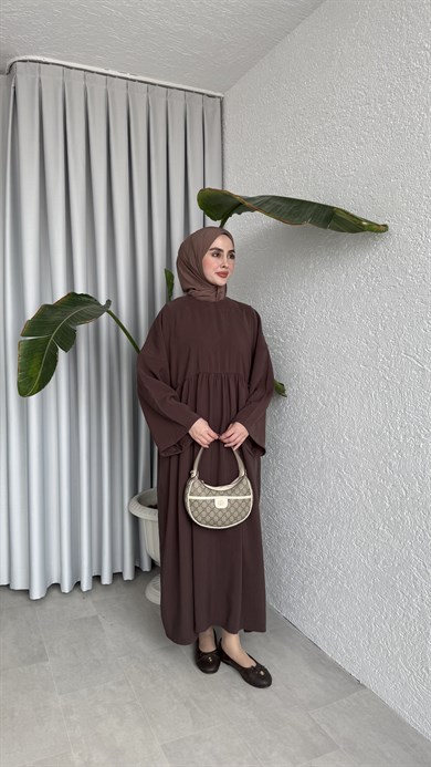 MOON CUPRA ELBİSE - KAHVE