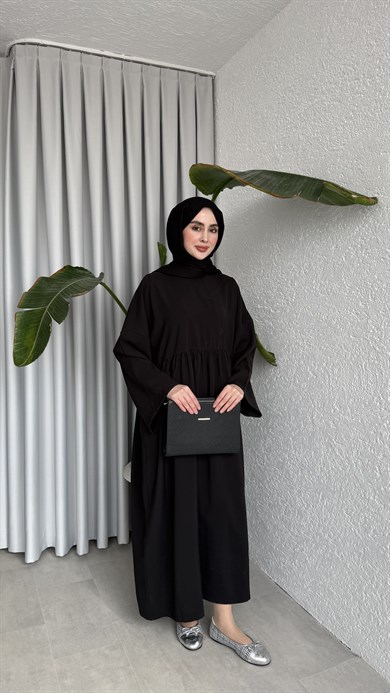 MOON CUPRA ELBİSE - SİYAH