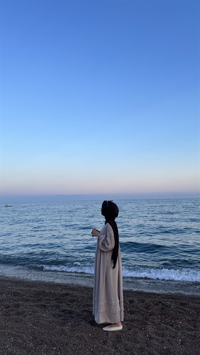 MÜSLİN ELBİSE - BEJ