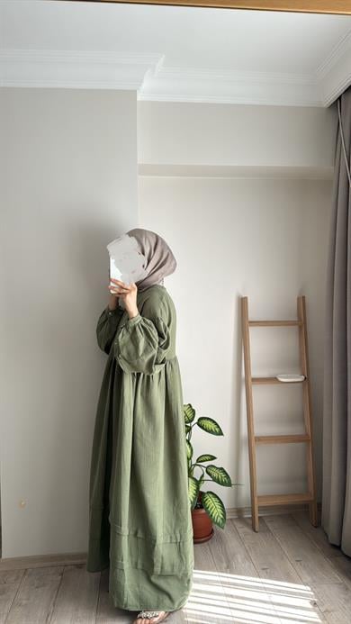 MÜSLİN ELBİSE ÇAĞLA YEŞİLİ