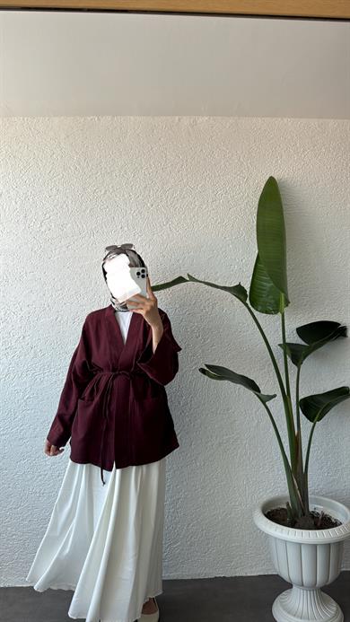 MÜSLİN KİMONO - BORDO 