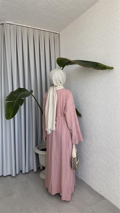 NAKIŞLI ELBİSE - PEMBE