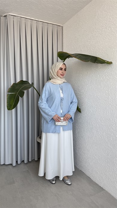 ÖNDEN BAĞLAMALI SÜPREM - BEBE MAVİSİ
