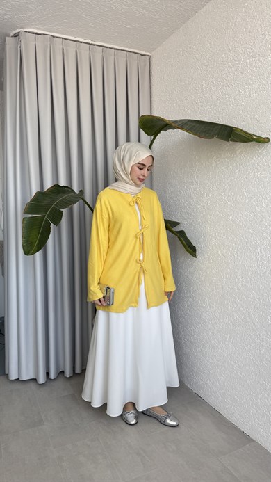 ÖNDEN BAĞLAMALI SÜPREM - SARI