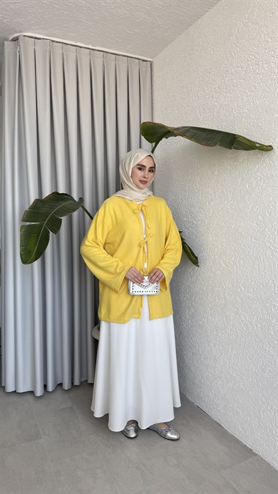 ÖNDEN BAĞLAMALI SÜPREM - SARI