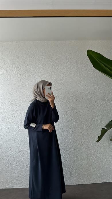 OVERSİZE UZUN RAHAT ELBİSE - ANTRASİT