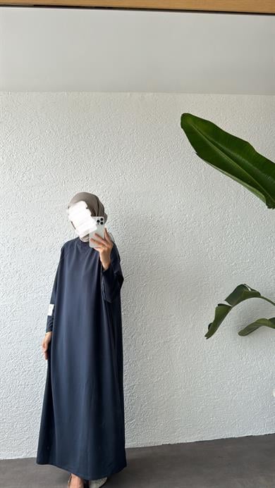 OVERSİZE UZUN RAHAT ELBİSE - ANTRASİT