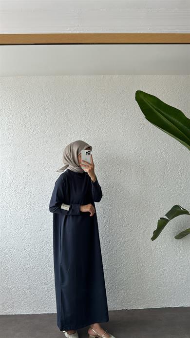 OVERSİZE UZUN RAHAT ELBİSE - ANTRASİT