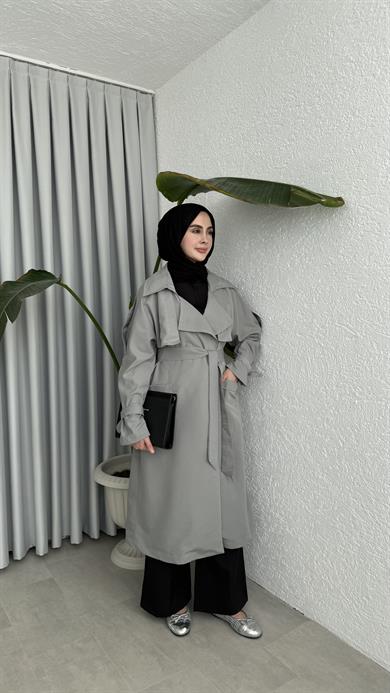 PLN TRENÇKOT - GRİ 