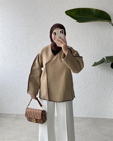 PREMİUM DİKİŞLİ KAŞE CEKET-CAMEL