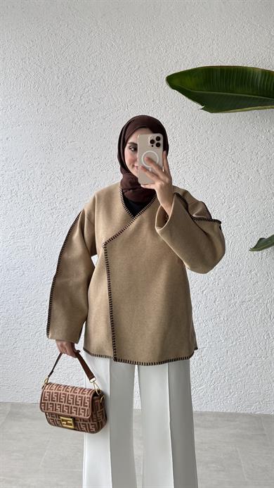 PREMİUM DİKİŞLİ KAŞE CEKET-CAMEL