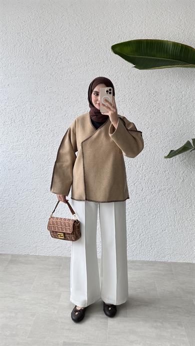 PREMİUM DİKİŞLİ KAŞE CEKET-CAMEL