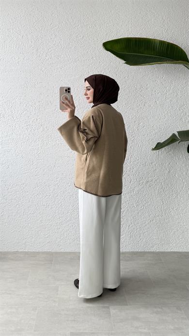 PREMİUM DİKİŞLİ KAŞE CEKET-CAMEL