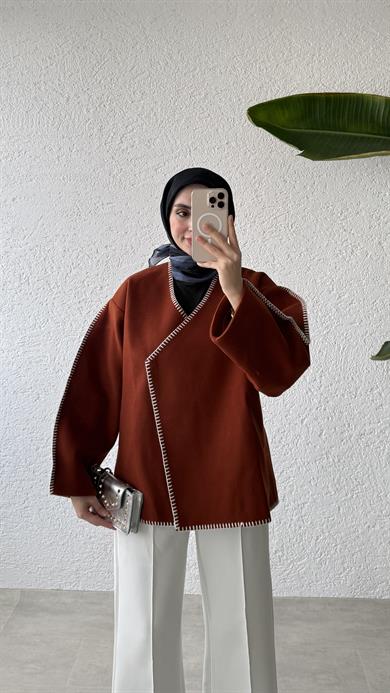 PREMİUM DİKİŞLİ KAŞE CEKET-KİREMİT