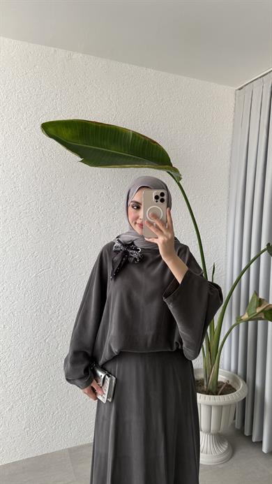 PREMİUM FULARLI CUPRA TAKIM - ANTRASİT