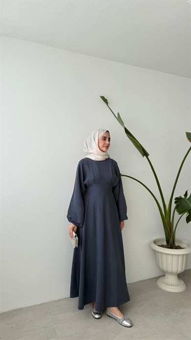 REGLAN KOL ELBİSE - LACİVERT