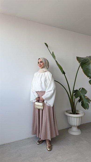 REGLAN SALAŞ TUNİK - BEYAZ