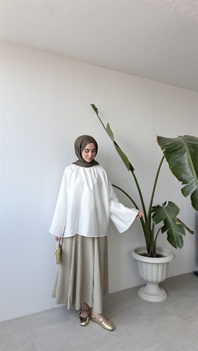 REGLAN SALAŞ TUNİK - BEYAZ