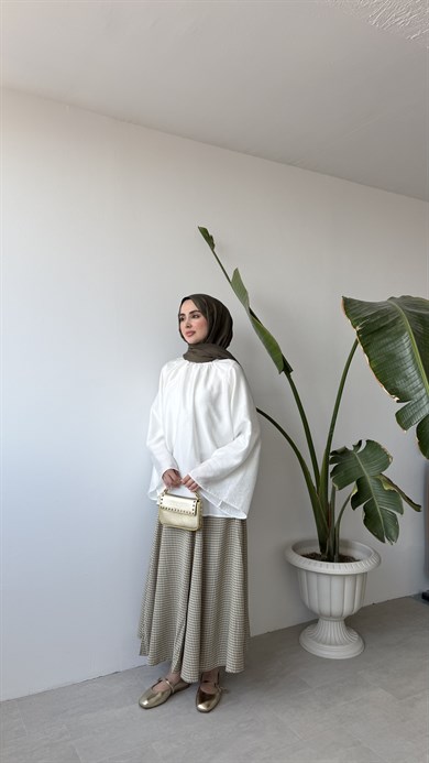 REGLAN SALAŞ TUNİK - BEYAZ