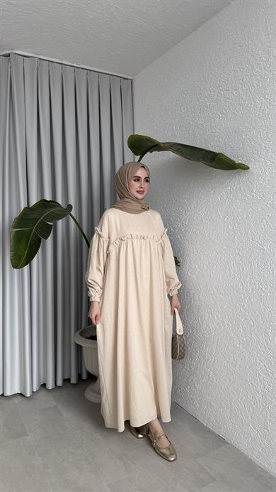 ROBALI ELBİSE - BEJ