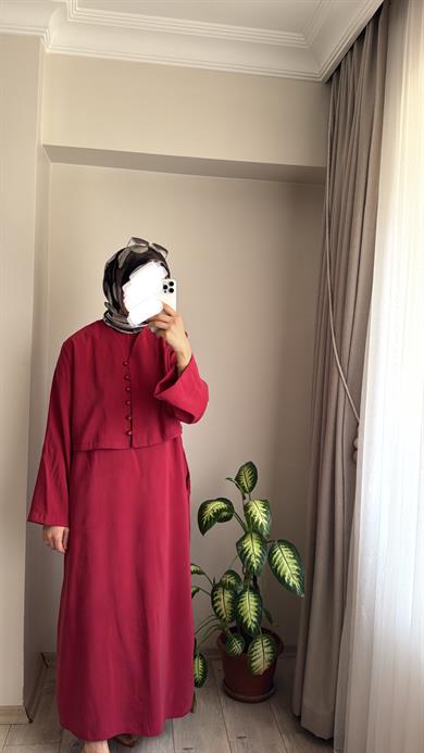 SOPHİA BOLEROLU ELBİSE - BORDO