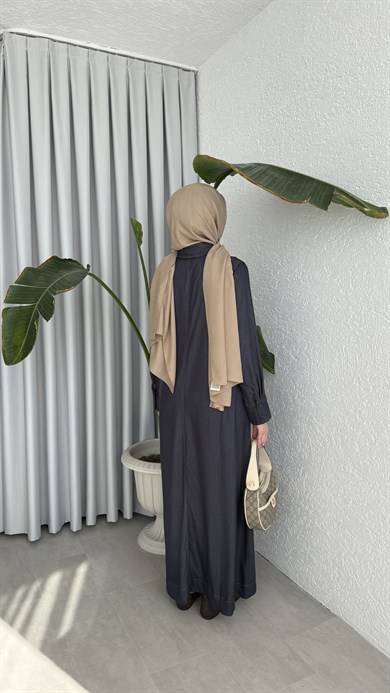 TENSEL DENİM ELBİSE - LACİVERT