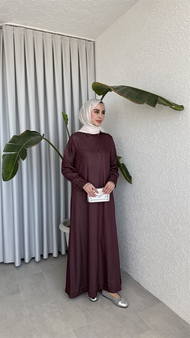 TENSEL DENİM ELBİSE - MÜRDÜM