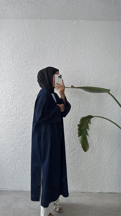 UZUN DENİM DIŞ GİYİM - LACİVERT