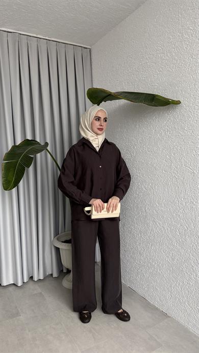 VAHA PANTOLONLU TAKIM - KAHVE