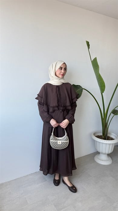 YAKA DETAYLI VALENTİN TAKIM -  ACI KAHVE