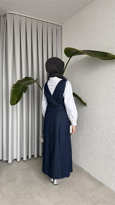 YAN BAĞLAMALI DENİM JİLE - LACİVERT