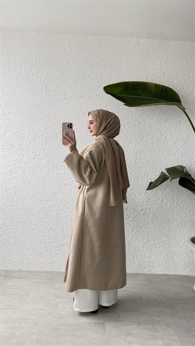 YAN BAĞLAMALI KAŞE KABAN - BEJ