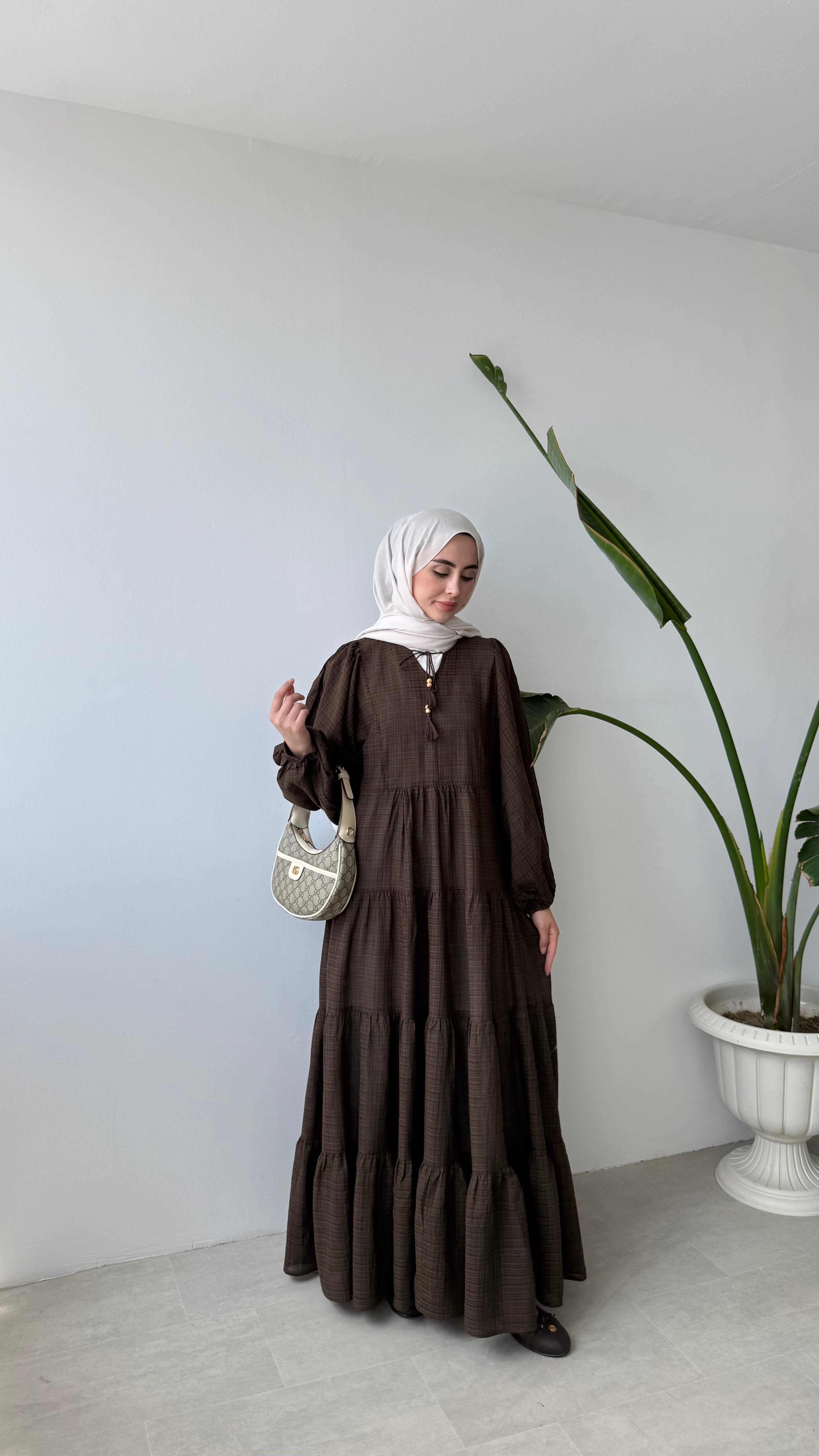 ALAÇATI ELBİSE - KAHVE